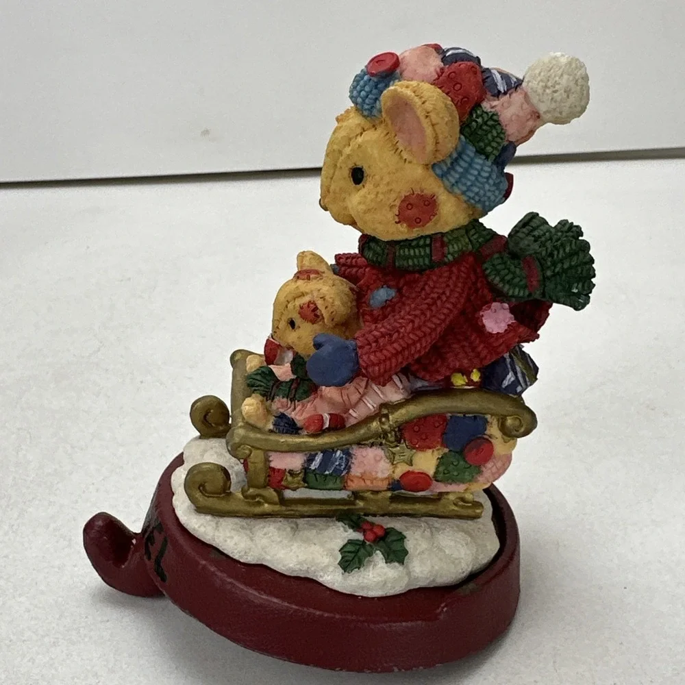 Vintage Holiday Time Christmas Collectible Stocking Holder Lot Mouse Sled Candy